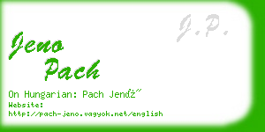 jeno pach business card